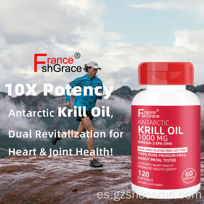 Shecome Omega Krill Oil Reduce la artritis Cápsulas blandas Omega3
